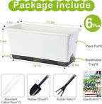 Window Box Planter 6 Pcs, 17 Inches Rectangle Flower Pots - Image 4