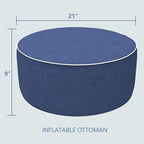 LVTXIII Outdoor/Indoor Inflatable Ottoman, All Weather Water-Repellent Round - Image 3