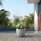 Kante 14 Inch Dia Round Concrete Planter, Indoor Outdoor Large Plant Pot - Image 6