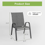 Patio Chairs Set of 4, Stackable Outdoor Dining Chairs - Image 3