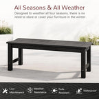 Stoog Outdoor Bench, 2-Person Outdoor Poly Lumber Backless Bench, Weatherproof - Image 4