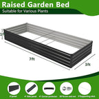 2PCS 7x3x1ft Galvanized Raised Garden Bed Kit, Galvanized Planter Raised Garden - Image 3