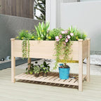 BIRASIL Outdoor Wood Raised Garden Bed, Elevated Reinforced Large Planter Box - Image 7