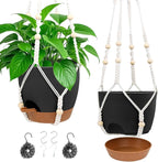 Hanging Planters for Indoor Outdoor Plants, 2 Pack Self Watering Hanging Pot by Vanslogreen