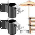 Heavy Duty Deck Railing Umbrella Holder, Patio Umbrella Stand by Lifeswell