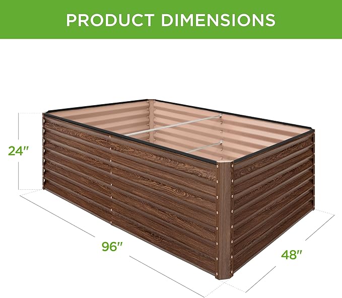 Best Choice Products 8x4x2ft Outdoor Metal Raised Garden Bed, Deep Root Planter - Image 3