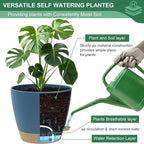 montresor 2 Pack 10 inch Plant Pots, PP Plastic Self Watering Plant Pot - Image 5
