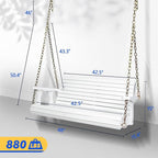 VINGLI Upgraded Patio Wooden Porch Swing - Image 2