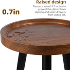 Plant Stand Indoor, Mid Century Walnut Wood Plant Table, Heavy Duty Metal Tall - Image 2