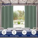 PureFit Outdoor Curtains for Patio Waterproof Weatherproof, UV Resistant - Image 3