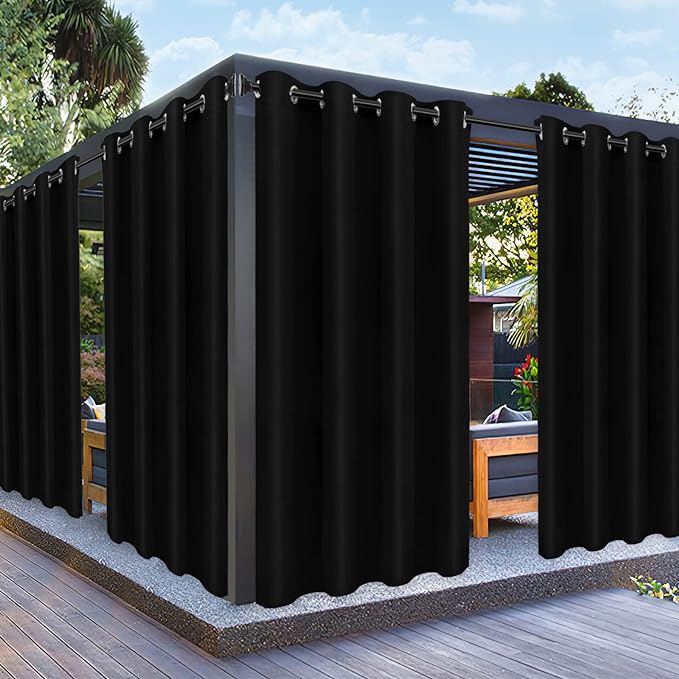 PureFit Outdoor Curtains for Patio Waterproof Weatherproof, UV and Fade by PureFit