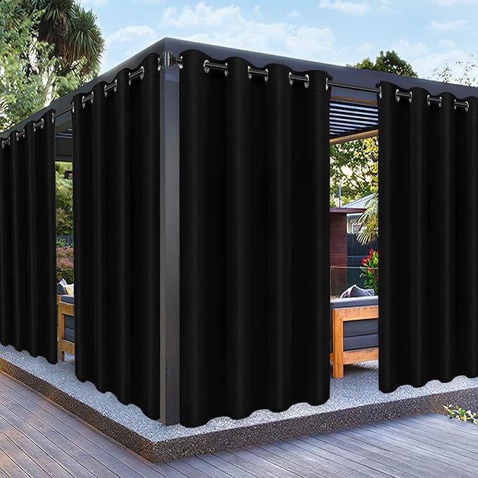 PureFit Outdoor Curtains for Patio Waterproof Weatherproof, UV Resistant by PureFit