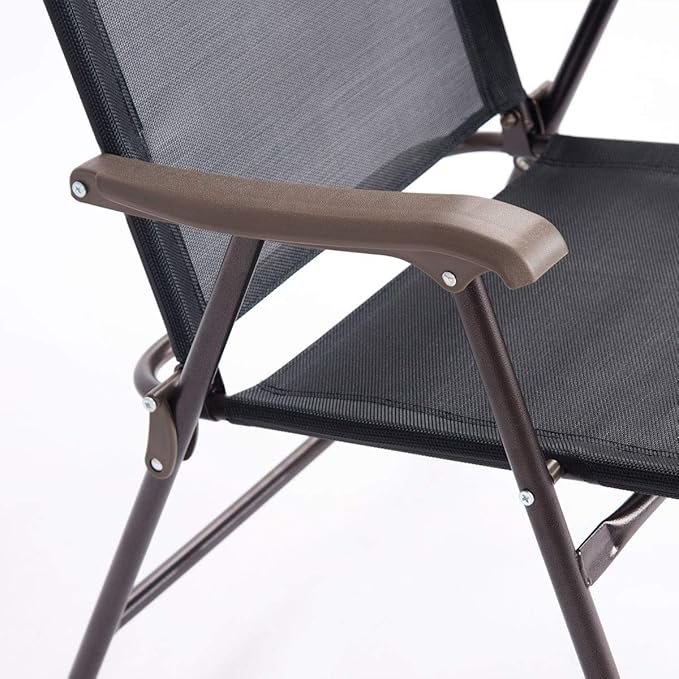 Giantex Set of 2 Patio Folding Chairs, Outdoor Patio Dining Chairs w/Armrest - Image 9