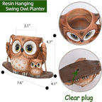 Swing Owl Hanging Planters for Indoor Plants, Cute Small Succulent Pots - Image 5