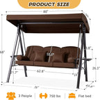 3 in 1 Outdoor Porch Swing - Image 8