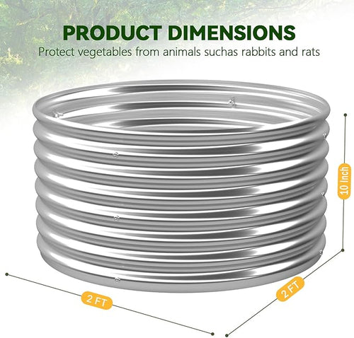 4 Pack 2x2FT Round Raised Beds for Gardening, Corrugated Galvanized Steel - Image 2