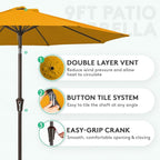 JEAREY 9FT Outdoor Patio Umbrella Market Umbrella - Image 2