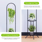 2-tier Hanging Plant Stand Plant Hanger Indoor Outdoor Corner Plant Stands - Image 5