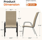 JEAREY Patio Dining Chairs Set of 4, Outdoor Stackable Dining Furniture Set - Image 3