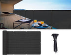 LOVE STORY 3.3'x19.7' Black Balcony Screen Privacy Fence Cover UV Protection - Image 5