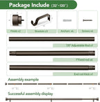 Curtain Rods for Windows 66 to 120, 1 Inch Adjustable Heavy Duty Long Window - Image 6