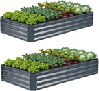 ZORMY 2Pack 6×3×1ft Galvanized Raised Garden Bed Kit, Metal Planter Boxes by ZORMY
