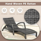 Chaise Lounge Chairs Outdoor Set of 4, Comfy Outside Wicker Patio Pool Lounge - Image 5
