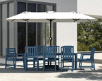 9-Piece Navy Blue Outdoor Dining Set - Image 8