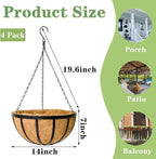 Black Flat Iron Metal Hanging Planter Basket - Image 5