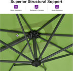 PURPLE LEAF 8 Feet Patio Umbrella Outdoor Cantilever Square Umbrella Aluminum - Image 3