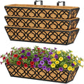 Y&M 24in Window Planter Box 4Pcs Iron Railing Planter by YM
