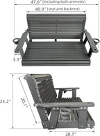 HDPE Porch Swing with 18/8 Stainless Steel Bolts, Ergonomic Design, Ultra - Image 7