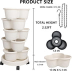 Hourleey Strawberry Planter, 5 Tier Stackable Gaden Tower - Image 2