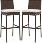 HAPPYGRILL Wicker Patio Barstools Set of 2, Outdoor Rattan Bar Chairs by HAPPYGRILL
