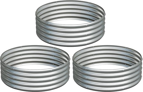 3PCS 3x3x1FT Galvanized Raised Garden Bed Kit, Vegetable Boxes-Round Metal by Yortrek