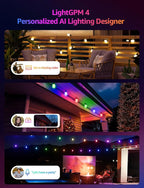 Lepro ZB1 AI Smart Outdoor String Lights APP Control, 100 ft RGB+IC+Warm White - Image 2