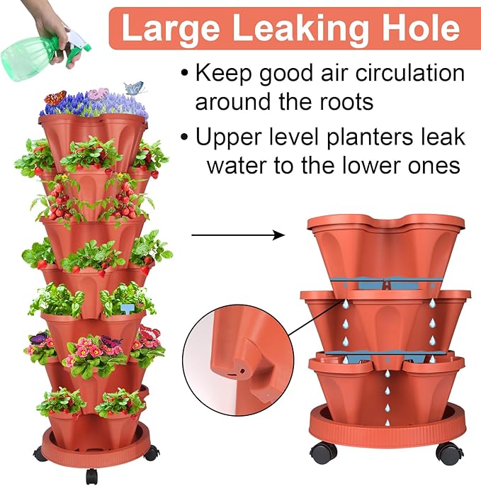 DUNCHATY Stackable Planter Vertical Strawberry Planter - Image 5