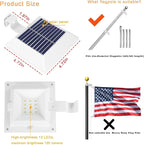 Solar Flag Pole Light, Bright White 6000k Flagpole Light Upgrade Solar Powered - Image 9
