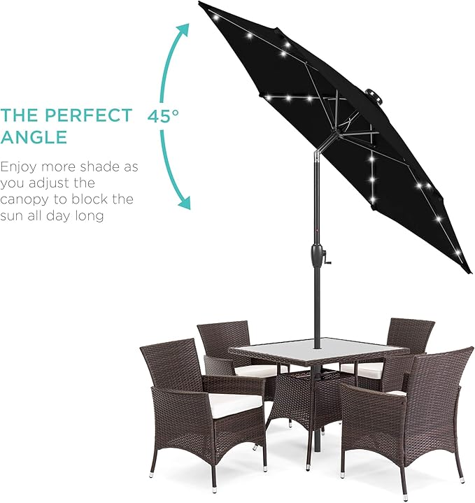 Best Choice Products 7.5ft Outdoor Solar Market Table Patio Umbrella - Image 2