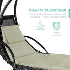 Best Choice Products Outdoor Hanging Curved Steel Chaise Lounge Chair Swing - Image 5