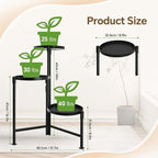 3 Tier Plant Stand Indoor, Metal Plant Shelf Outdoor, Foldable Corner Tall - Image 3