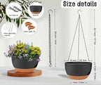 2 Pack 12 Inch Self Watering Hanging Planters - Image 3