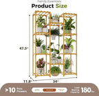 Bamworld Bamboo Plant Stand Indoor Hanging Plants Shelf - Image 4