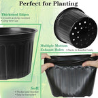 12-Pack 5 Gallon Flexible Plastic Plant Pots, Thickened Soft Seed Starting - Image 3