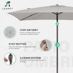 JEAREY 6.5x10 ft Rectangular Patio Umbrellas Rectangle Outdoor Umbrella - Image 7