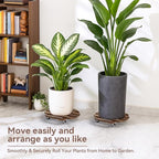 2 Pack Plant Stand Indoor and Outdoor, 12IN Premium Wooden Plant Caddy - Image 7