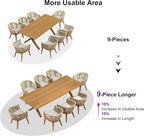 PURPLE LEAF 9 Piece Longer Outdoor Dining Set - Image 4