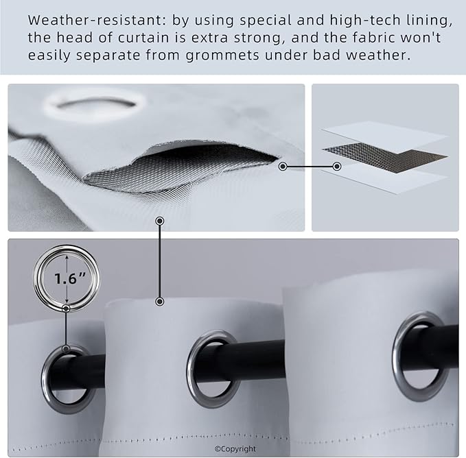 Outdoor Indoor Curtains W105 x L108 - Image 3