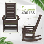GREENVINES Outdoor Rocking Chair Set | 3-Piece | Dark Brown Wood Grain | 2 - Image 3