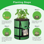 7 Gallon Potato Grow Bags with Viewing Window, 300G Nonwoven Garden Planting - Image 6